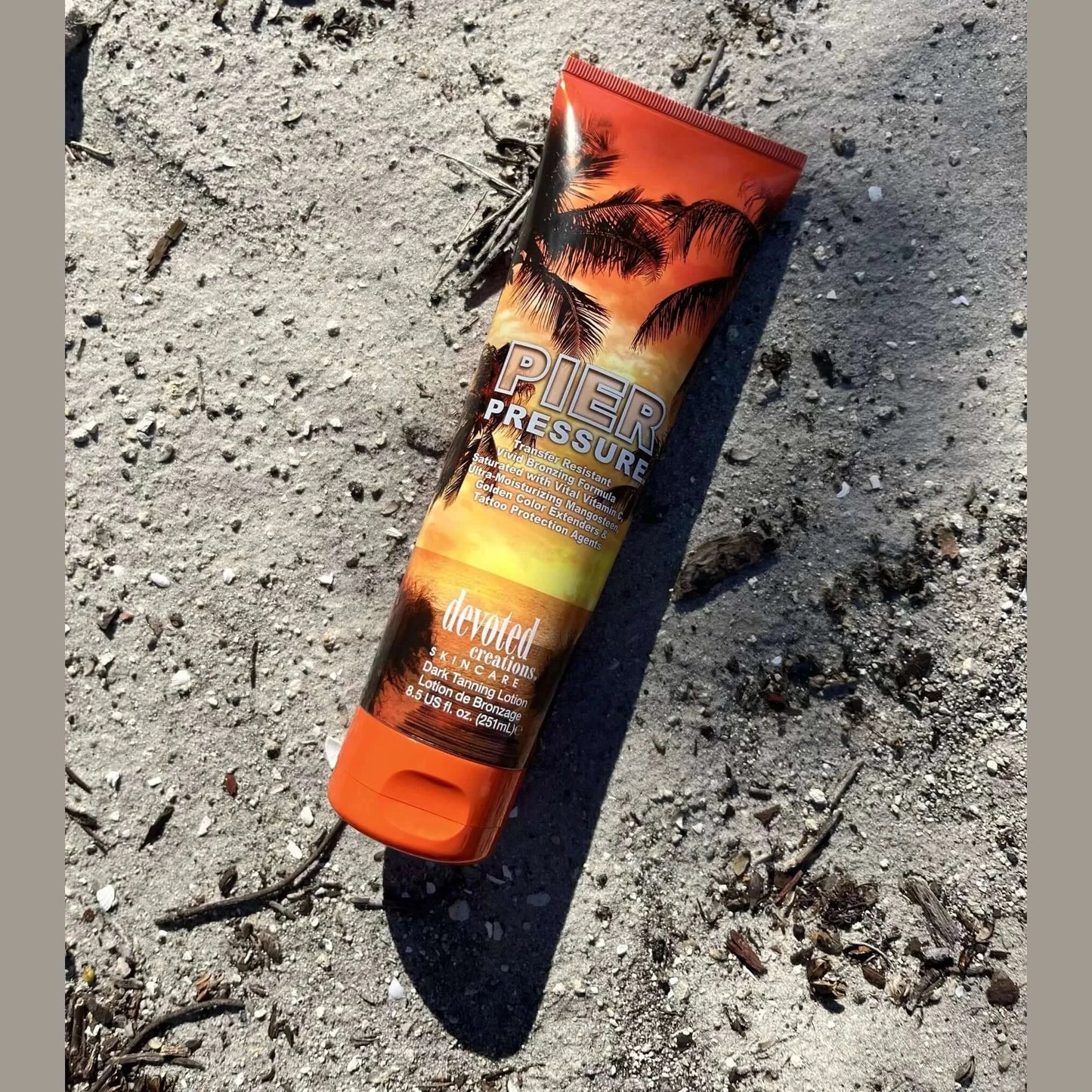 Cream for solarium Devoted Creations Pier Pressure for vivid bronze tan, ultra-moisturizing mangosteen, vitamin C, 251 ml