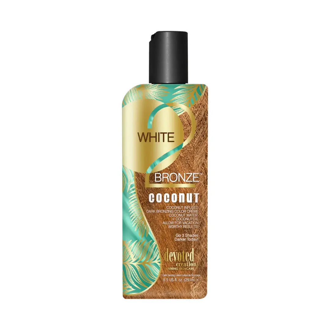 Cream for solarium Devoted Creations White 2 Bronze Coconut for dark bronze tan, 251 ml