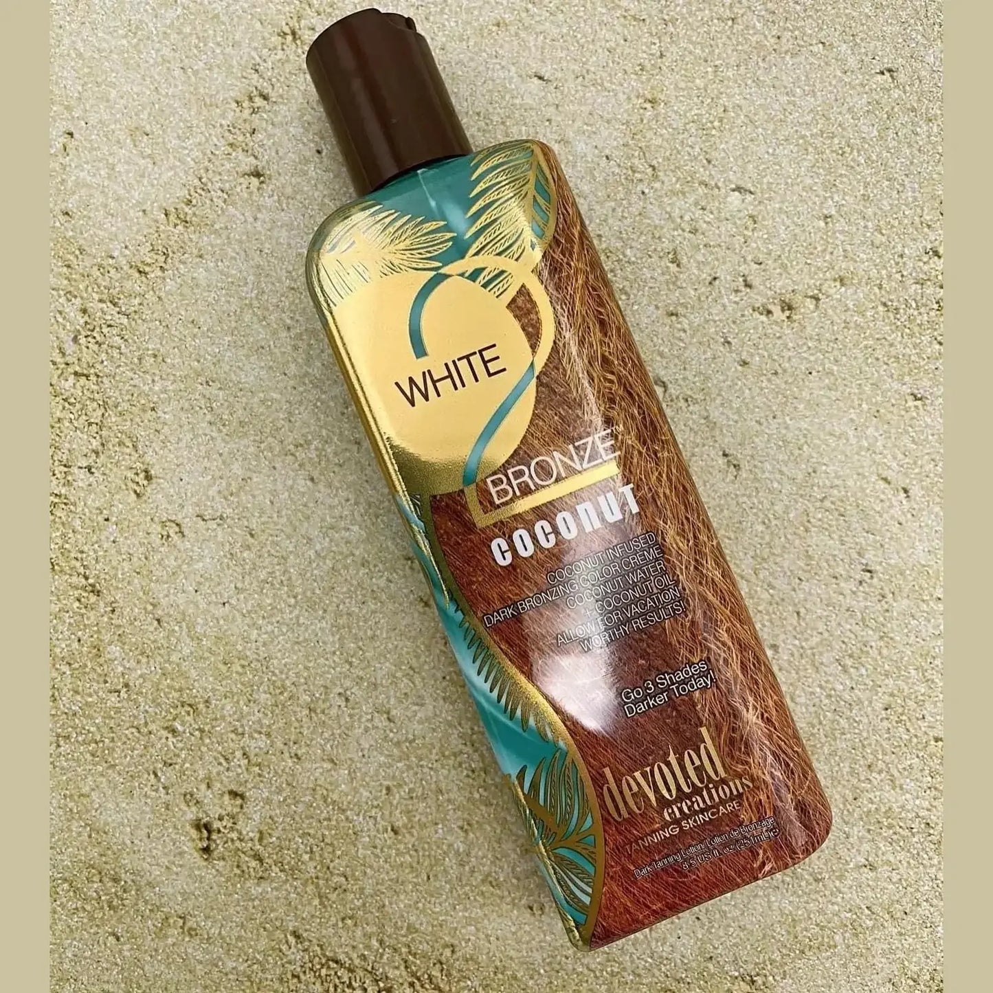 Cream for solarium Devoted Creations White 2 Bronze Coconut for dark bronze tan, 251 ml