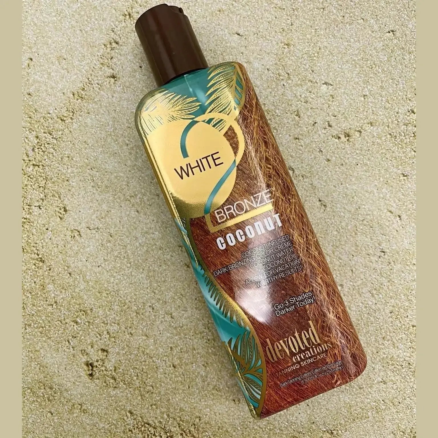 Cream for solarium Devoted Creations White 2 Bronze Coconut for dark bronze tan, 251 ml