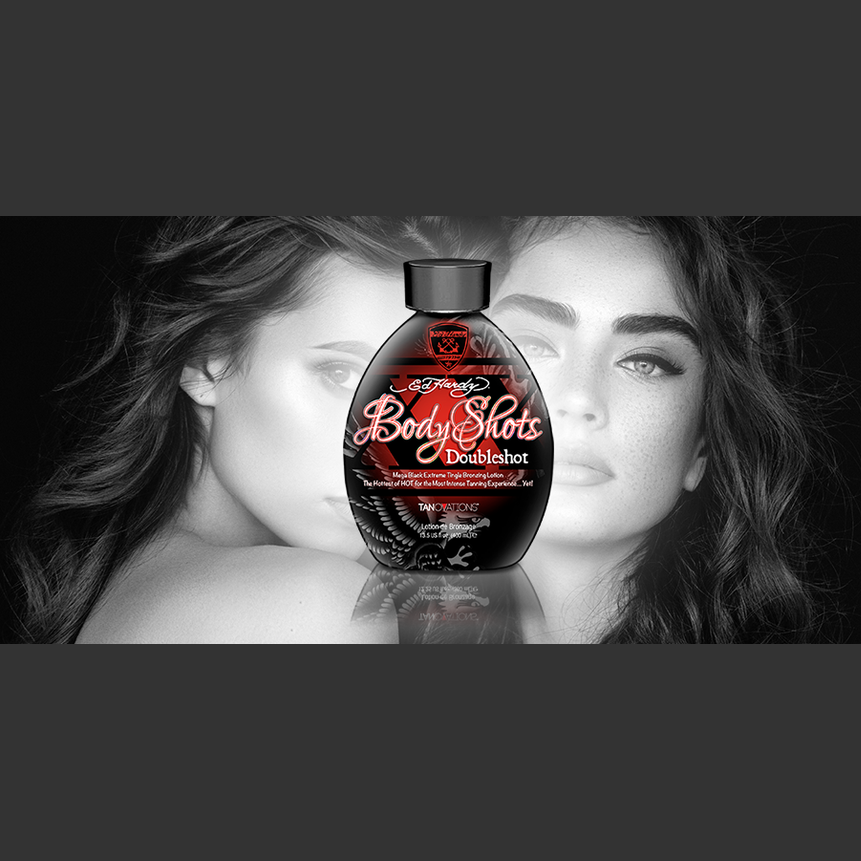 Cream for solarium Ed Hardy Body Shots Mega Extreme Black Tingle, Anti-Aging, Rejuvenating, 400 ml