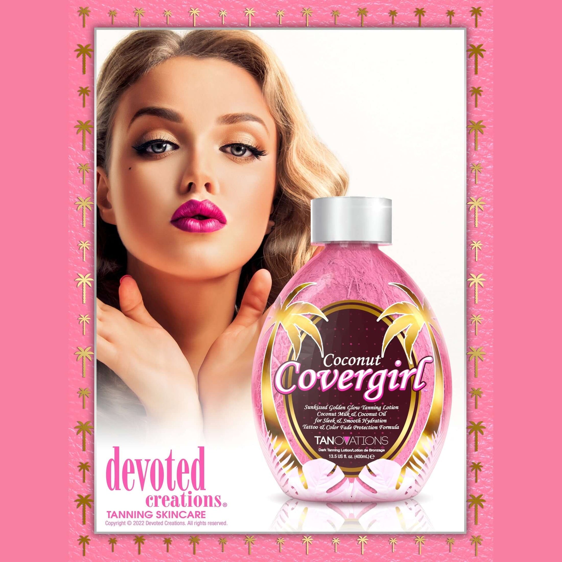 Cream for solarium Ed Hardy Coconut Covergirl Skin Softening, for golden glamour tan, hydrated skin, 400 ml