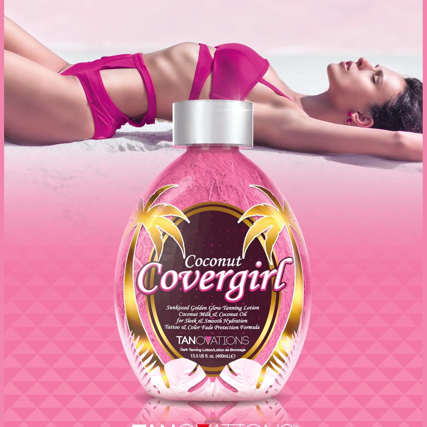 Cream for solarium Ed Hardy Coconut Covergirl Skin Softening, for golden glamour tan, hydrated skin, 400 ml