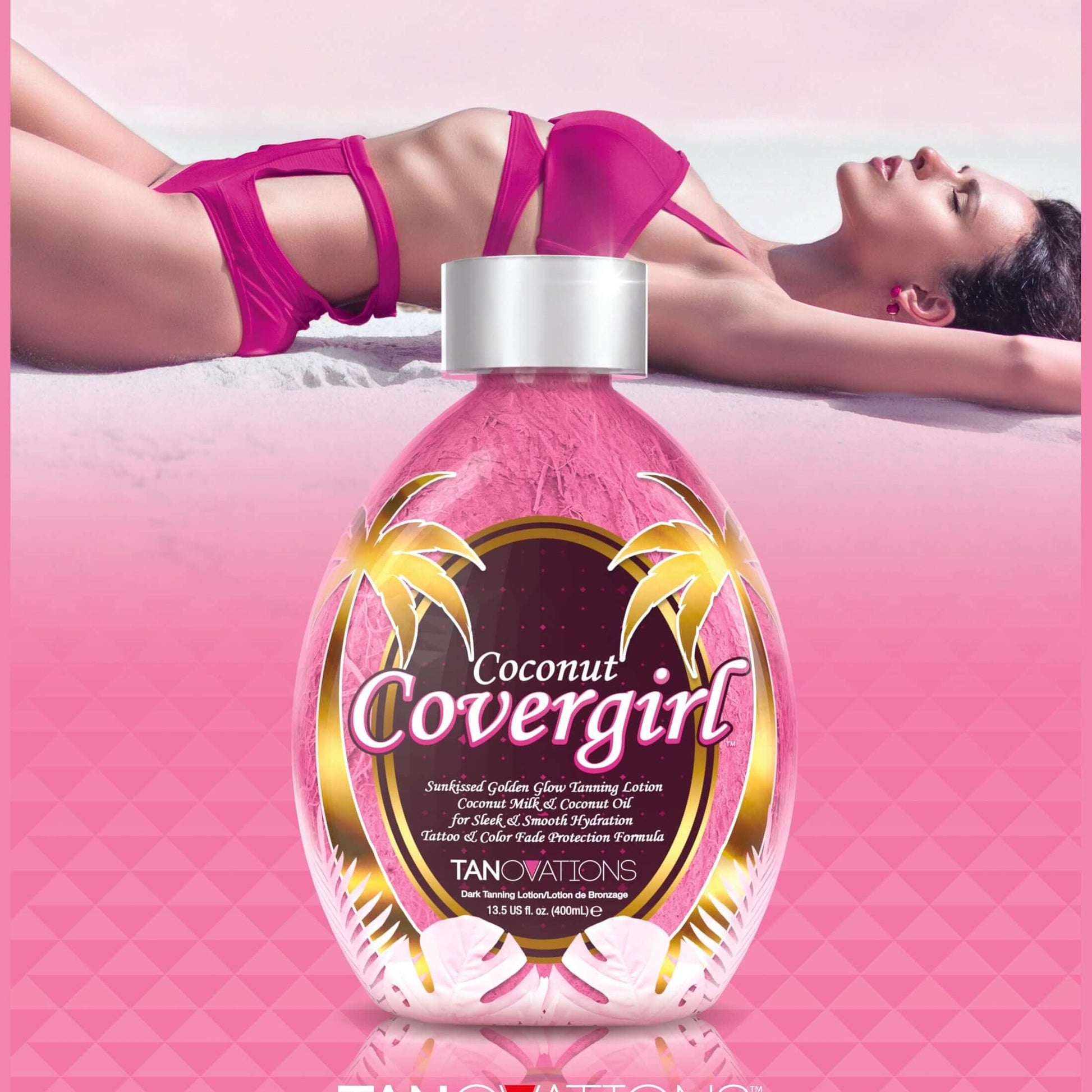 Cream for solarium Ed Hardy Coconut Covergirl Skin Softening, for golden glamour tan, hydrated skin, 400 ml