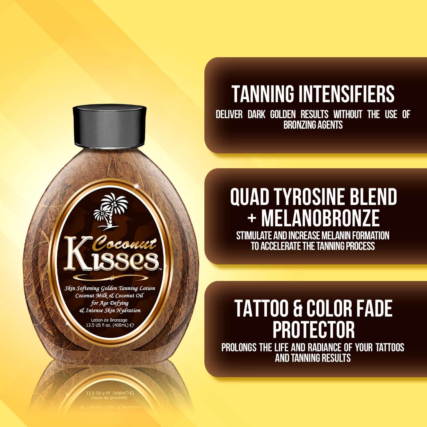 Ed Hardy Coconut Kisses solarium accelerator with quad tyrosine blend ingredients