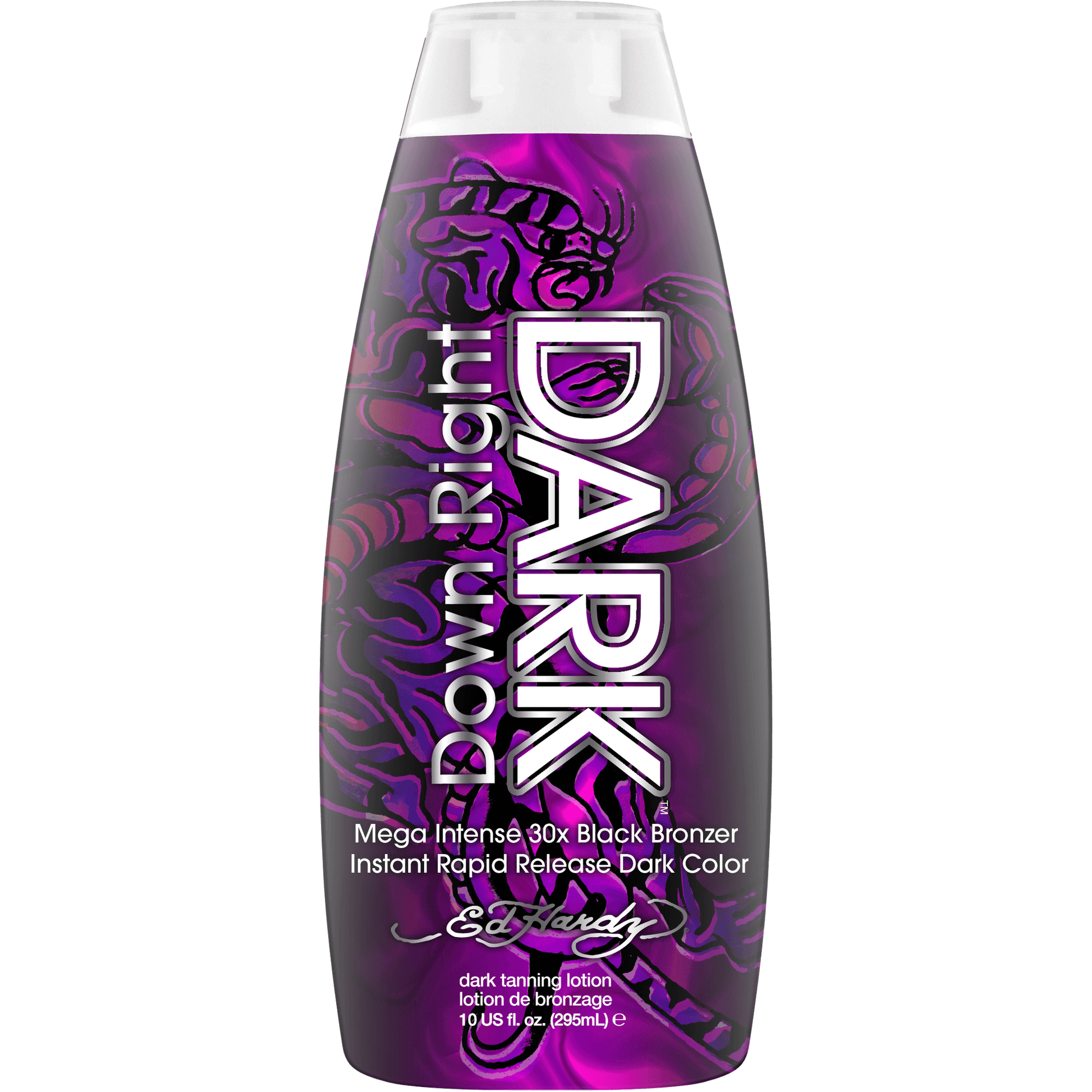 Cream for solarium Ed Hardy Down Right Dark Mega Intense with Acai Berry, Pomegranate, Instant Dark Color, 300 ml