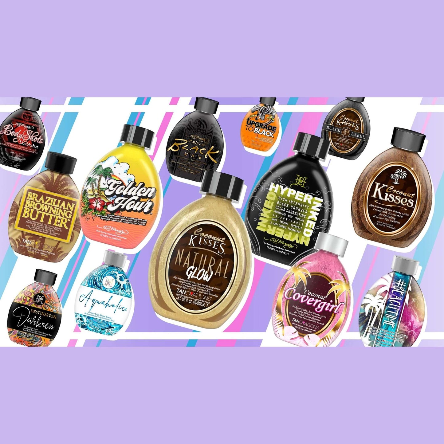 Cream for solarium Ed Hardy Hyper Inked Black, color-correcting agents, antioxidant, 400 ml