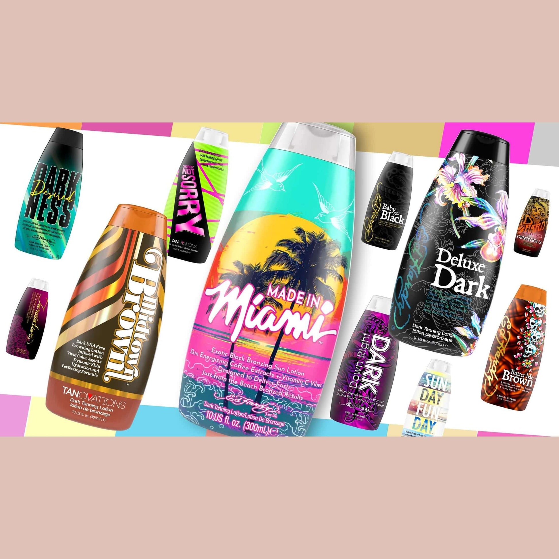 Cream for solarium Ed Hardy Made in Miami for Exotic Black Tan, skin energizing Coffee Extracts, Vitamin C, 300 ml