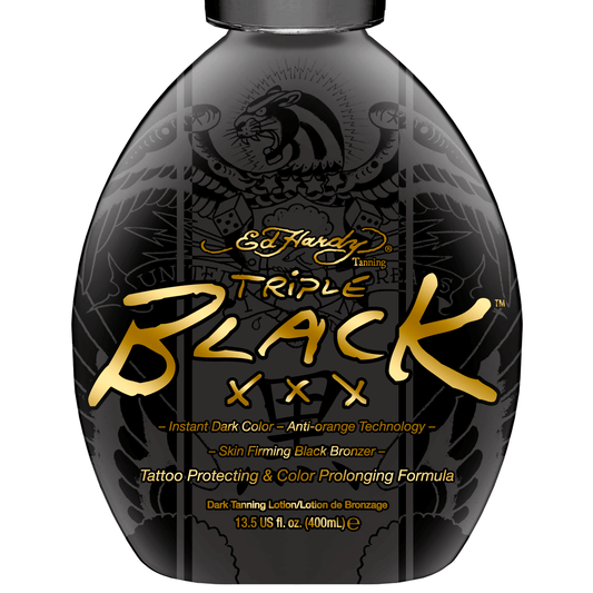 Cream for solarium Ed Hardy Triple Black XXX Skin Firming, Instant Dark Color, 400 ml