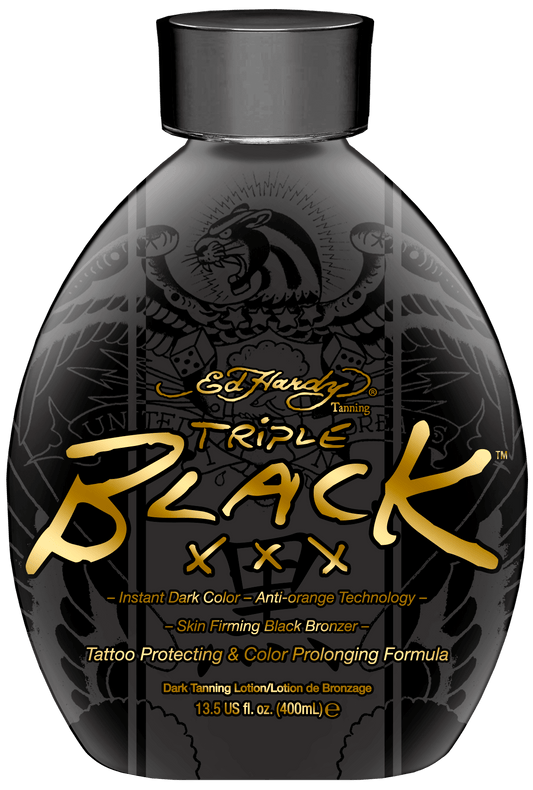 Cream for solarium Ed Hardy Triple Black XXX Skin Firming, Instant Dark Color, 400 ml