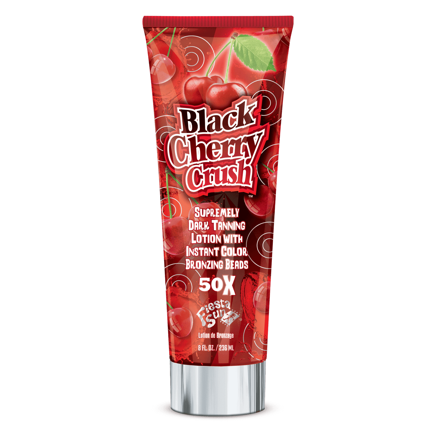 Fiesta Sun Black Cherry Crush 50x dark tanning lotion with instant bronzing beads