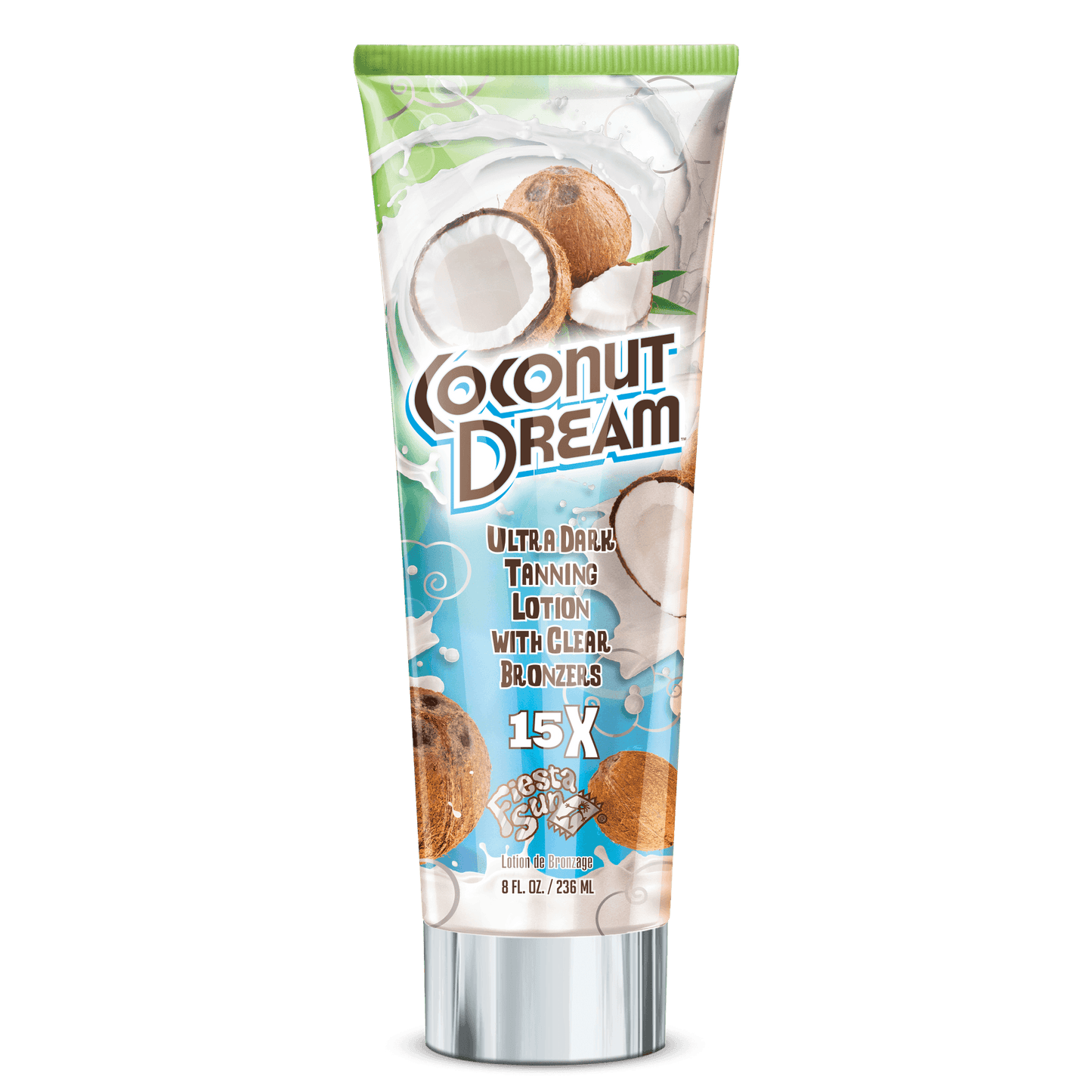 Fiesta Sun Coconut Dream ultra dark solarium cream with 15X clear bronzers and coconut oil