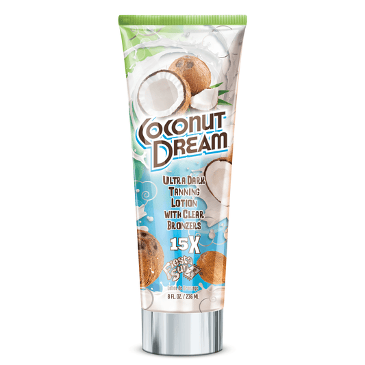 Fiesta Sun Coconut Dream ultra dark solarium cream with 15X clear bronzers and coconut oil