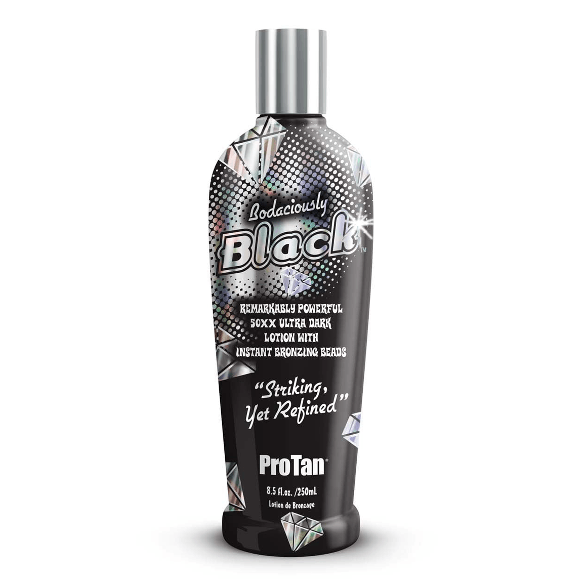 Pro Tan Bodaciously Black 250ml ultra dark solarium lotion with instant bronzing beads