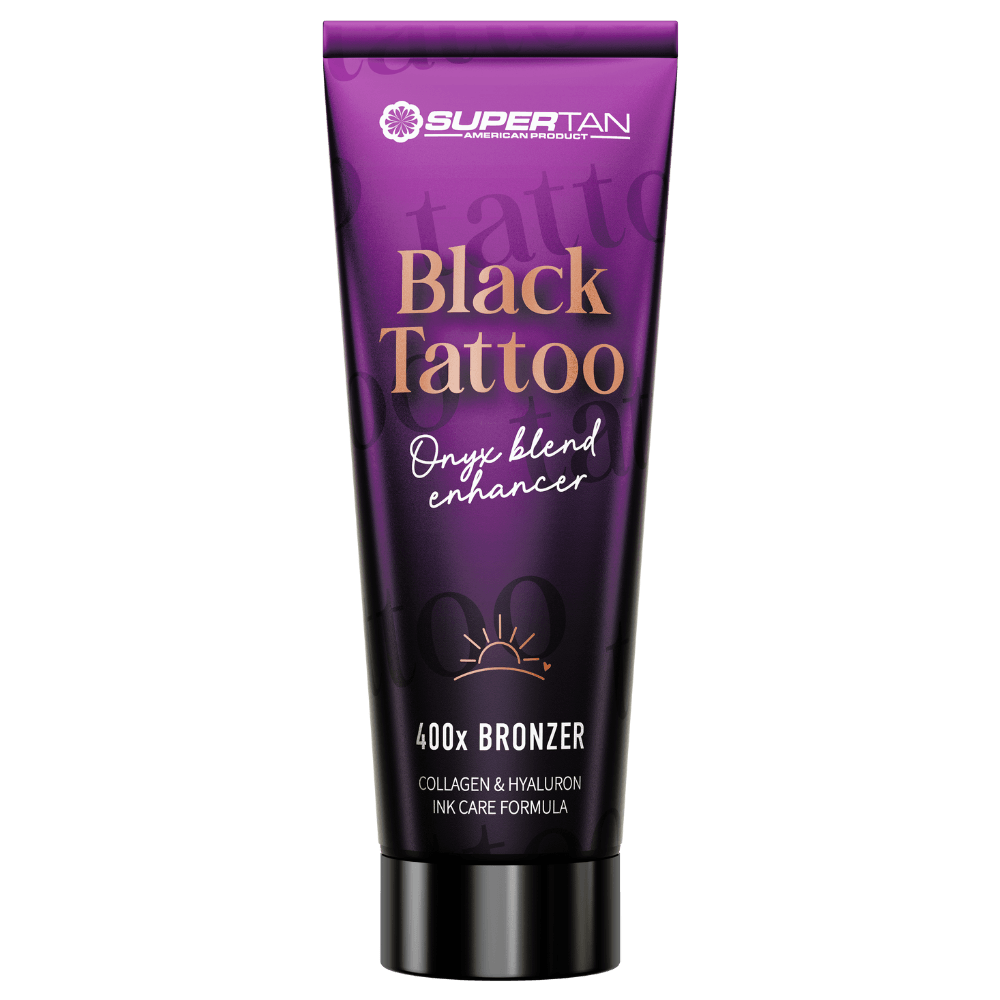 Cream for solarium Supertan Black Tattoo 400X bronzer, collagen, hyaluronic acid, 200 ml