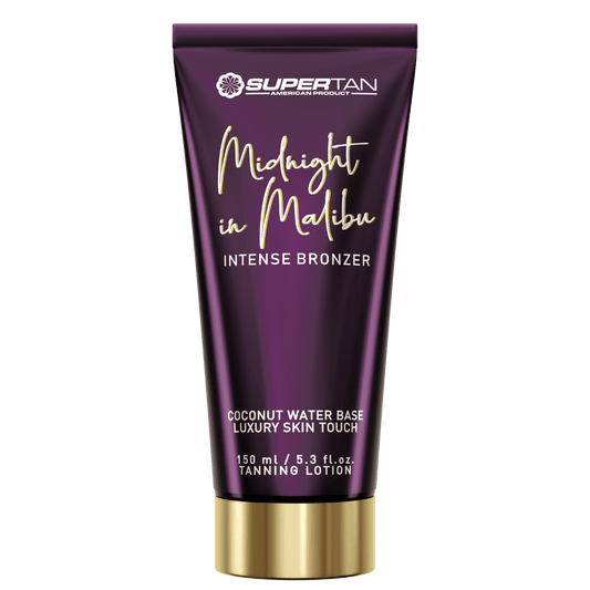 Cream for solarium Supertan Midnight in Malibu intense bronzer, coconut water, luxury skin touch effect, 150 ml
