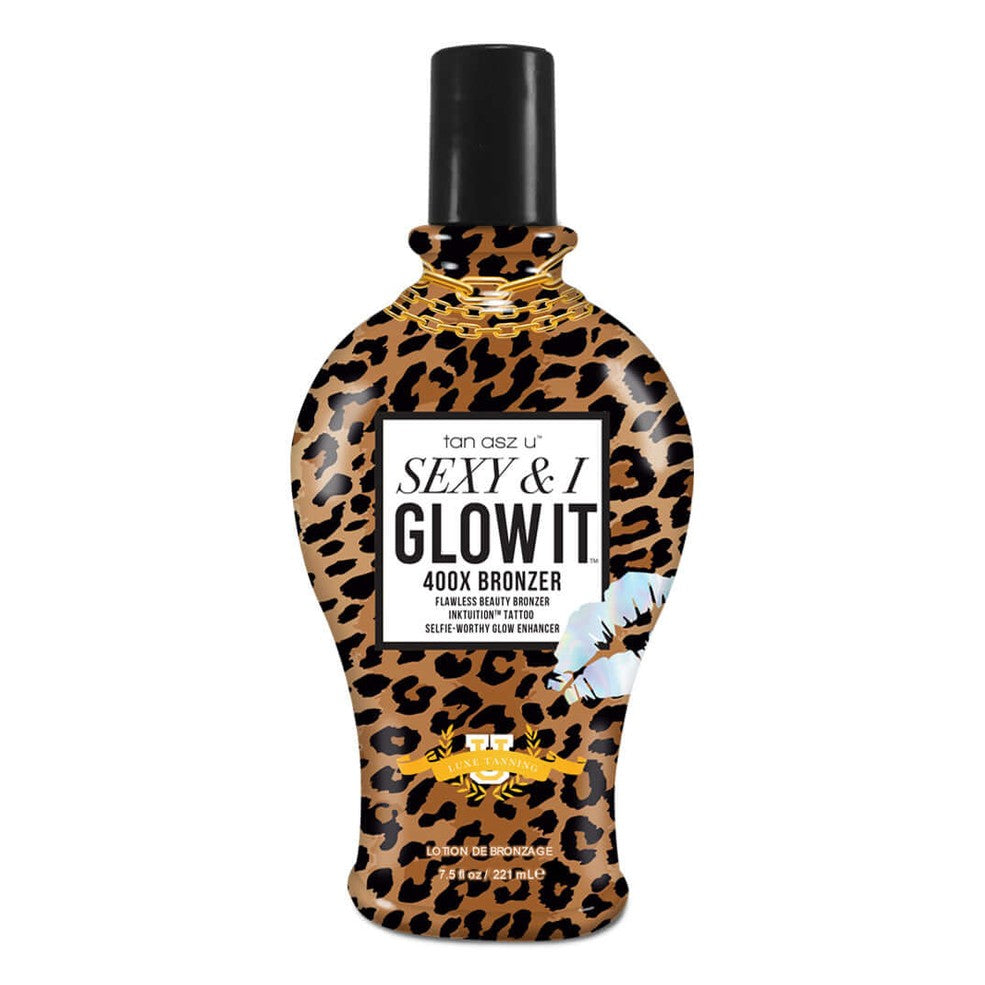 Cream for solarium Tan Asz U Double Shot Sexy & I Glow it 400X, Flawless Bronzer, Tattoo Enhancer, Selfie Formula. 221 ml