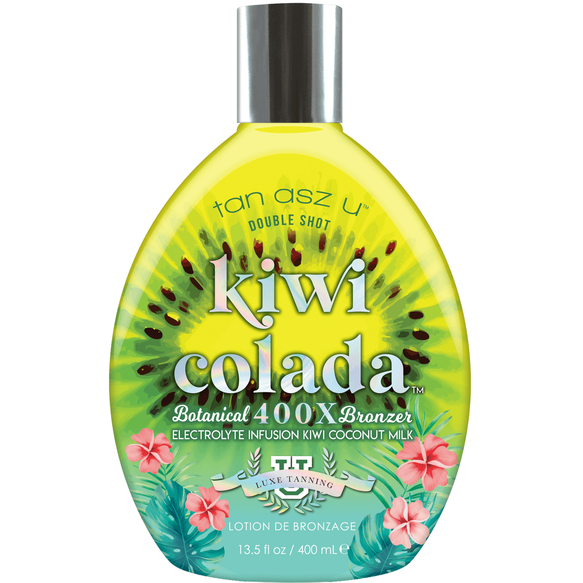 Cream for solarium Tan Asz U Kiwi Colada Botanical 400X Bronzer for ultra-dark tan, moisturizing, rejuvenating, 400 ml