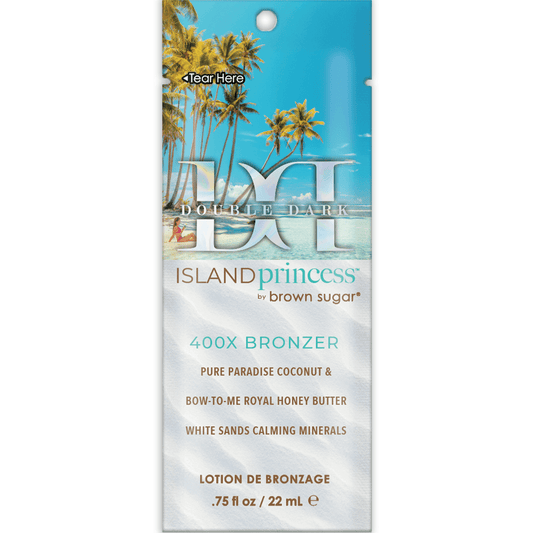 Cream for solarium Tan Inc Double Dark Island Princess 400X bronzer with coconut water, queen honeybee milk and minerals. Tattoo care. 22 ml