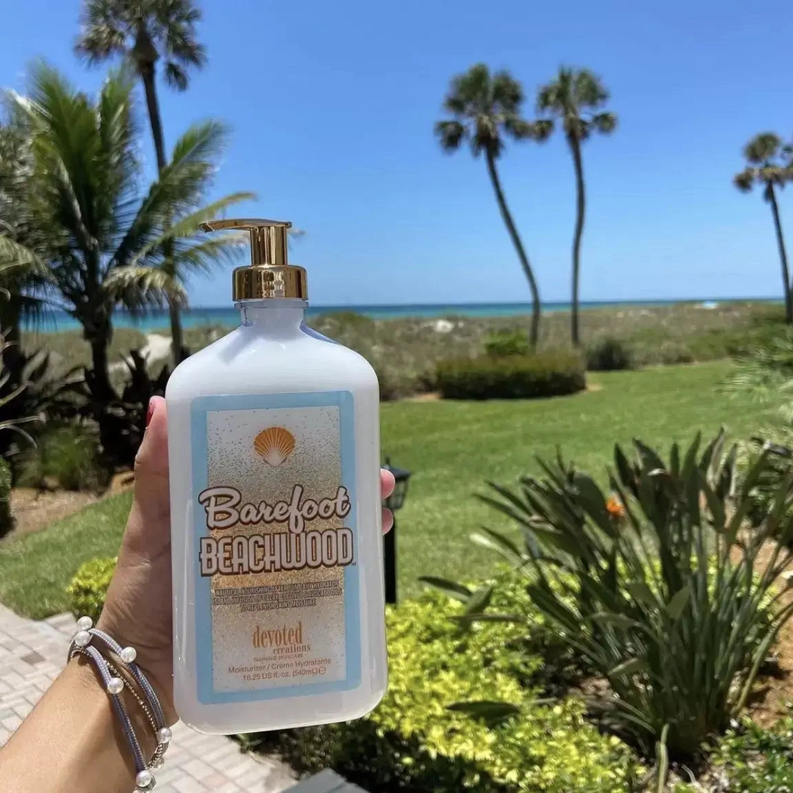 Devoted Creations Barefoot Beachwood Nautical Nourishing After Sun Daily Hydrating Lotion, Cacay, Avocado, Coconut, 540 ml