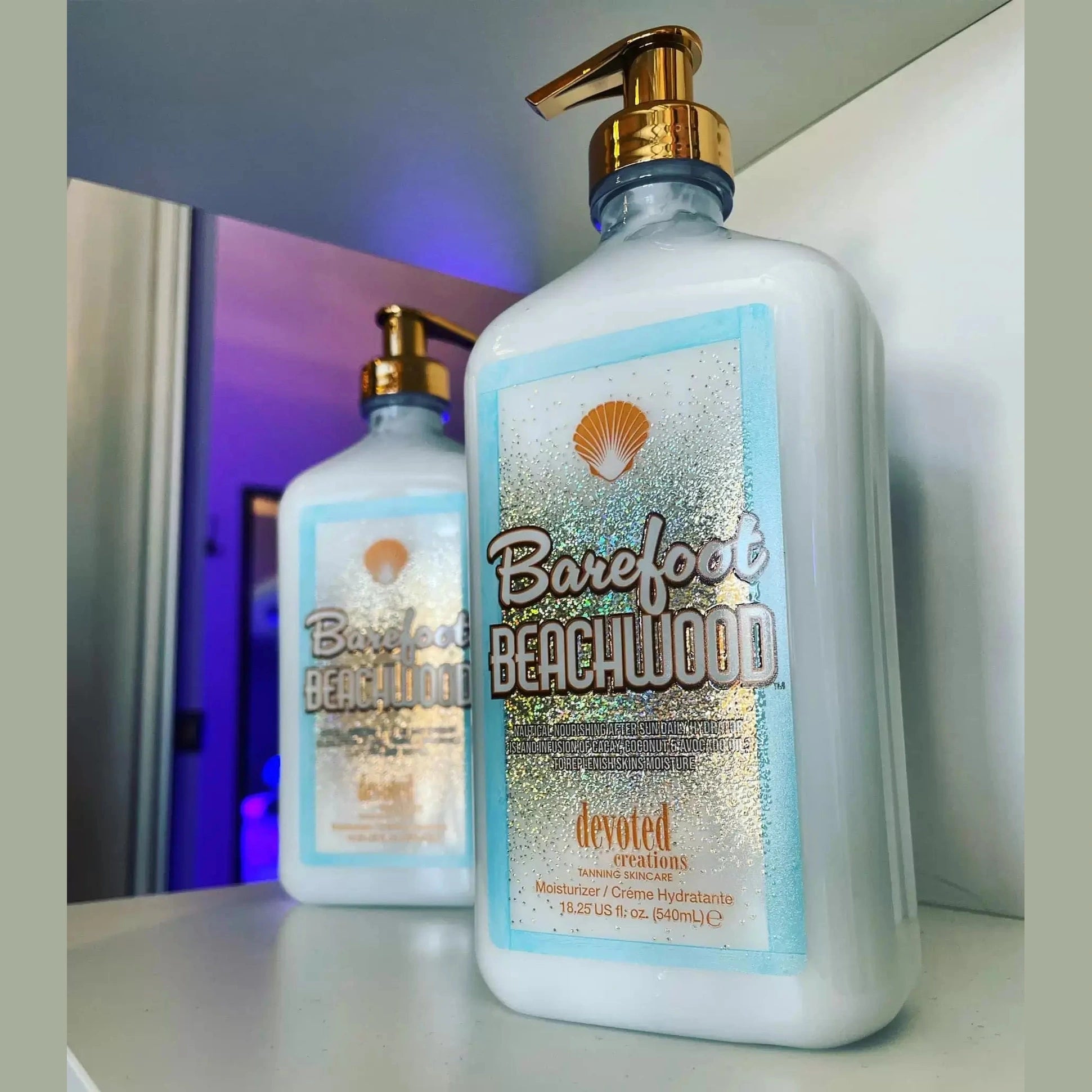 Devoted Creations Barefoot Beachwood Nautical Nourishing After Sun Daily Hydrating Lotion, Cacay, Avocado, Coconut, 540 ml