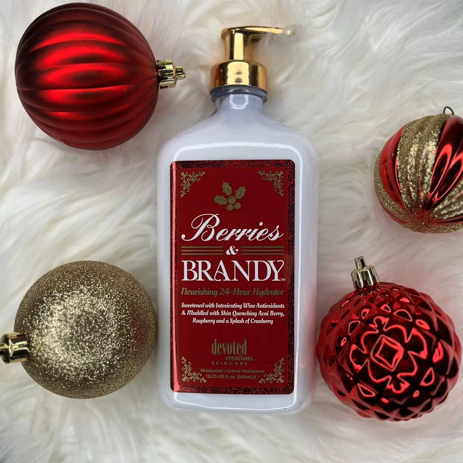 Devoted Creations Berries & Brandy, Nourishing Ultra-Rich Daily Cream with Cranberry, Acai, Raspberry, 540 ml