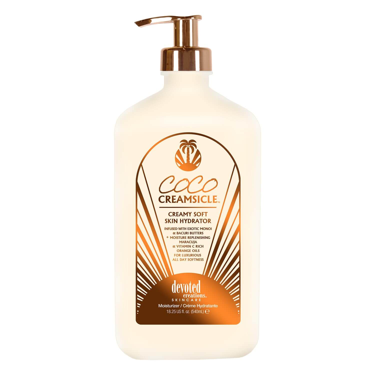 Devoted Creations Coco Creamsicle, Ultra-Hydrating Moisturizing Cream, exotic Bacuri, Monoi Butters, All Day Softness, 540 ml