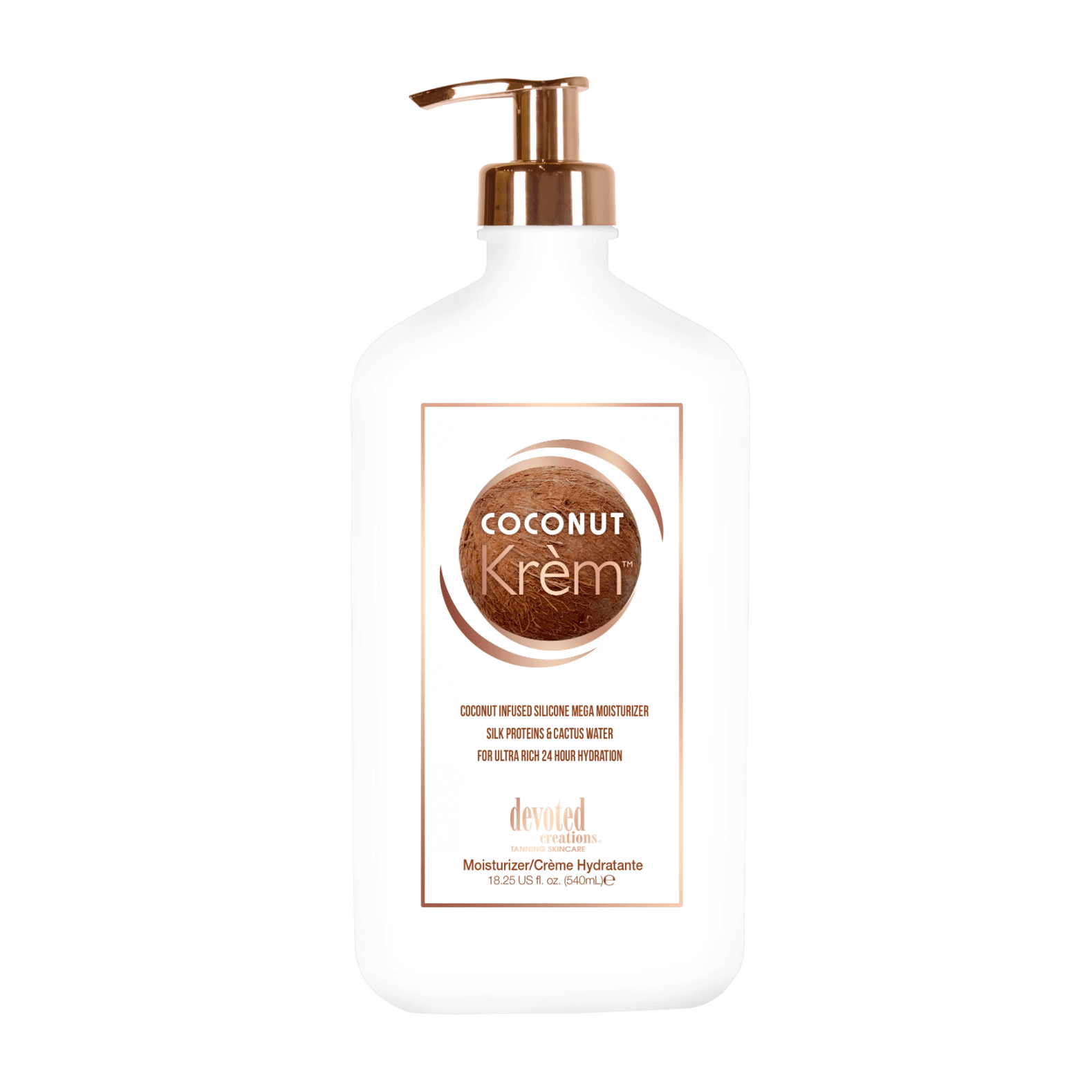 Devoted Creations Coconut Krèm, Daily Mega Moisturizing Cream with Silk Proteins, Cactus Water, 540 ml