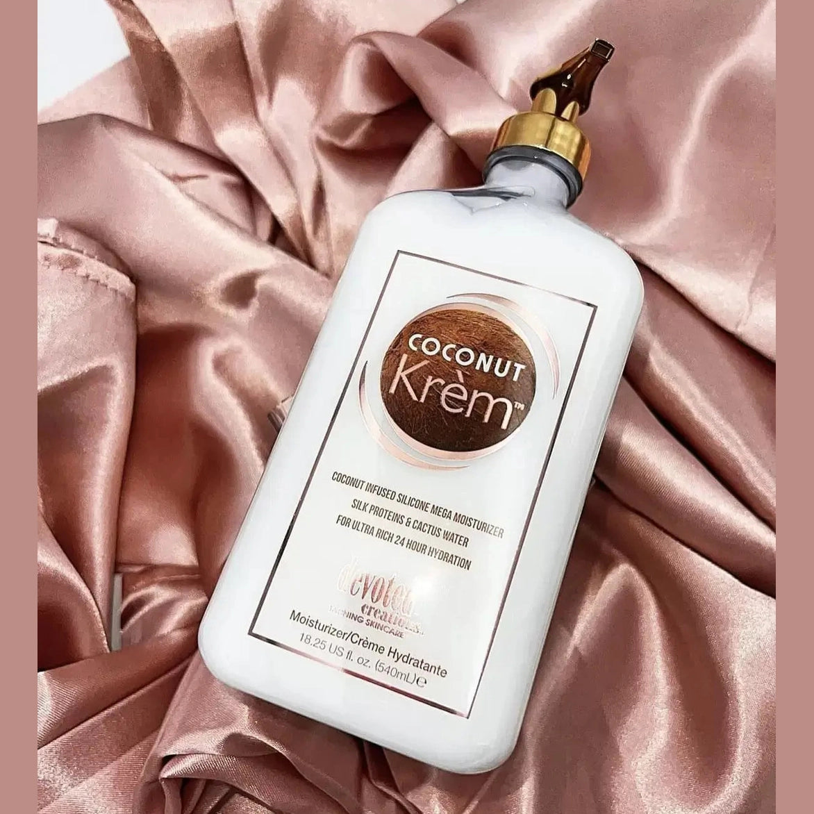 Devoted Creations Coconut Krèm, Daily Mega Moisturizing Cream with Silk Proteins, Cactus Water, 540 ml