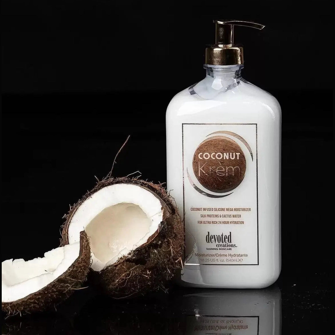 Devoted Creations Coconut Krèm, Daily Mega Moisturizing Cream with Silk Proteins, Cactus Water, 540 ml