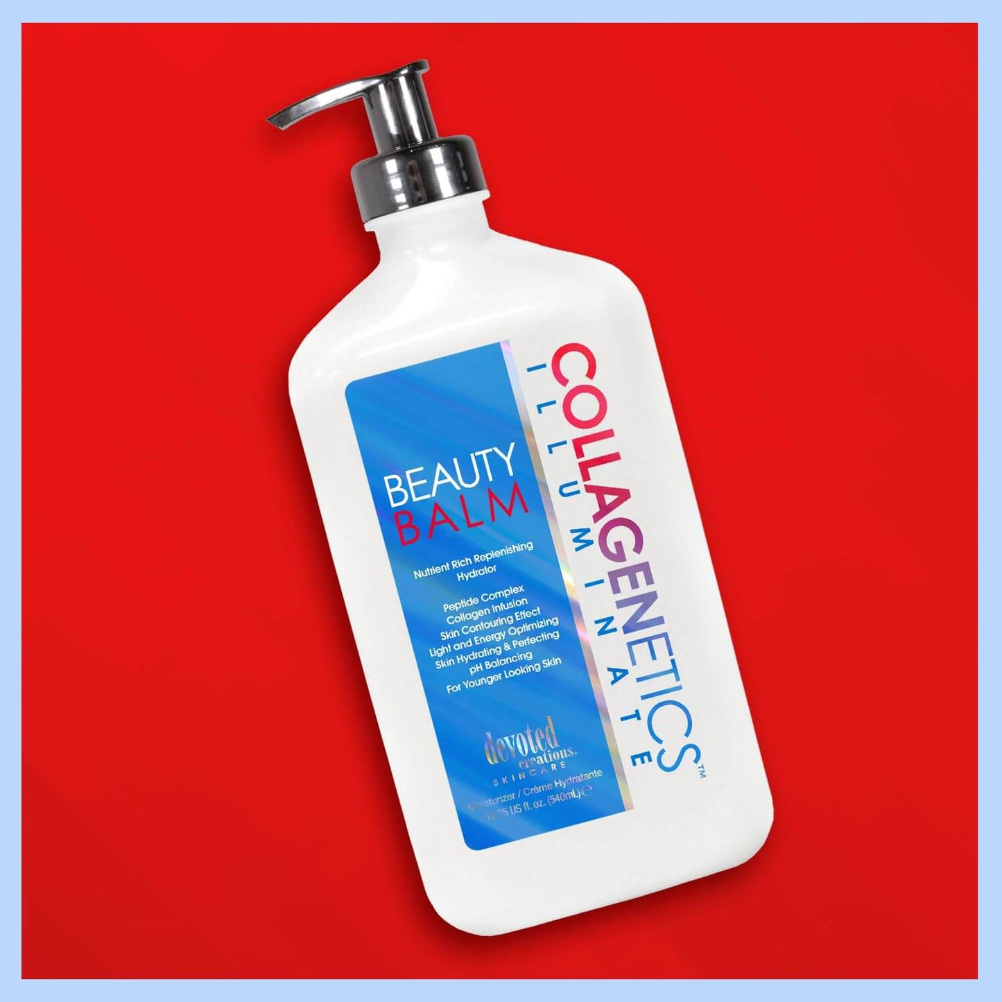 Devoted Creations Collagenetics Illuminate Beauty Balm, Nutrient Replenishing Hydrating Cream with Collagen and Peptide, 540 ml