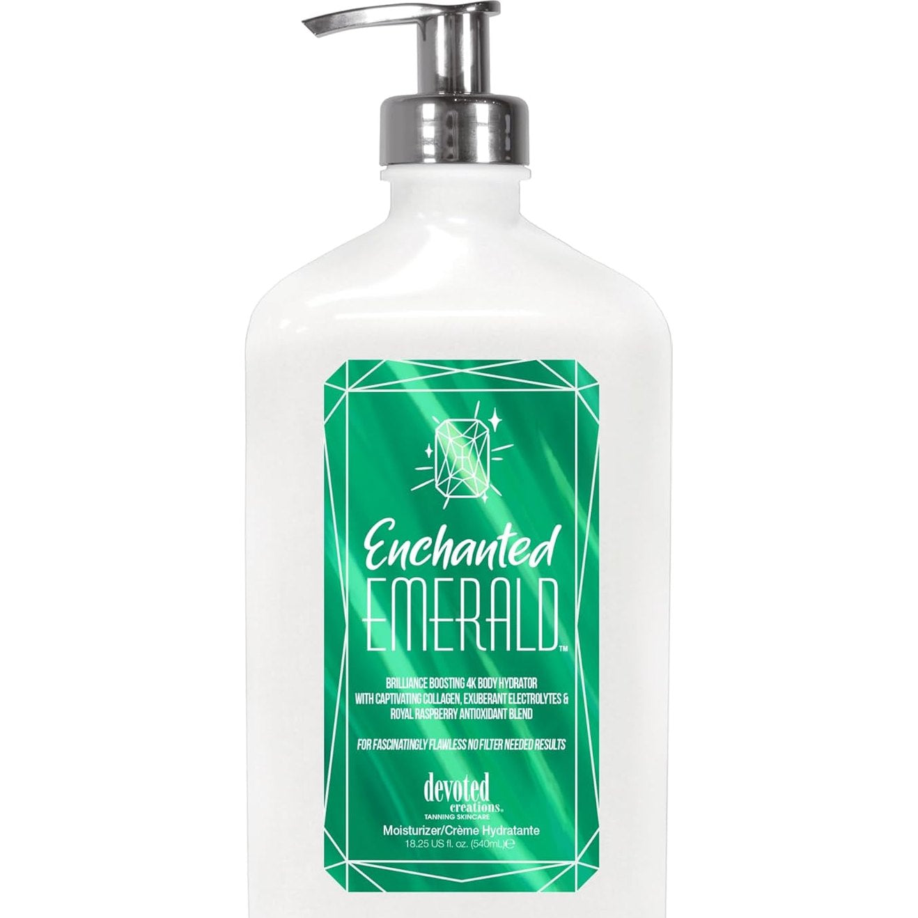 Devoted Creations Enchanted Emerald Daily Hydrating Cream with Collagen, Electrolytes, Raspberry extracts, 540 ml