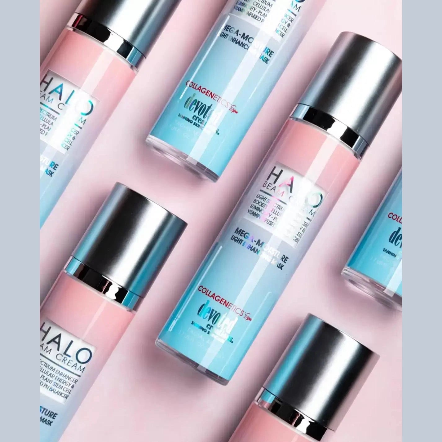 Devoted Creations Halo Beam Cream Mega Moisturiser, Tanning Mask with Collagen, Hyaluron, Multi-use, 50 ml