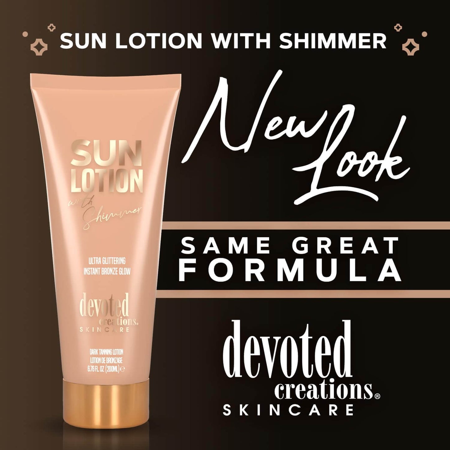 New look Devoted Creations ultra glittering dark tanning lotion 200ml