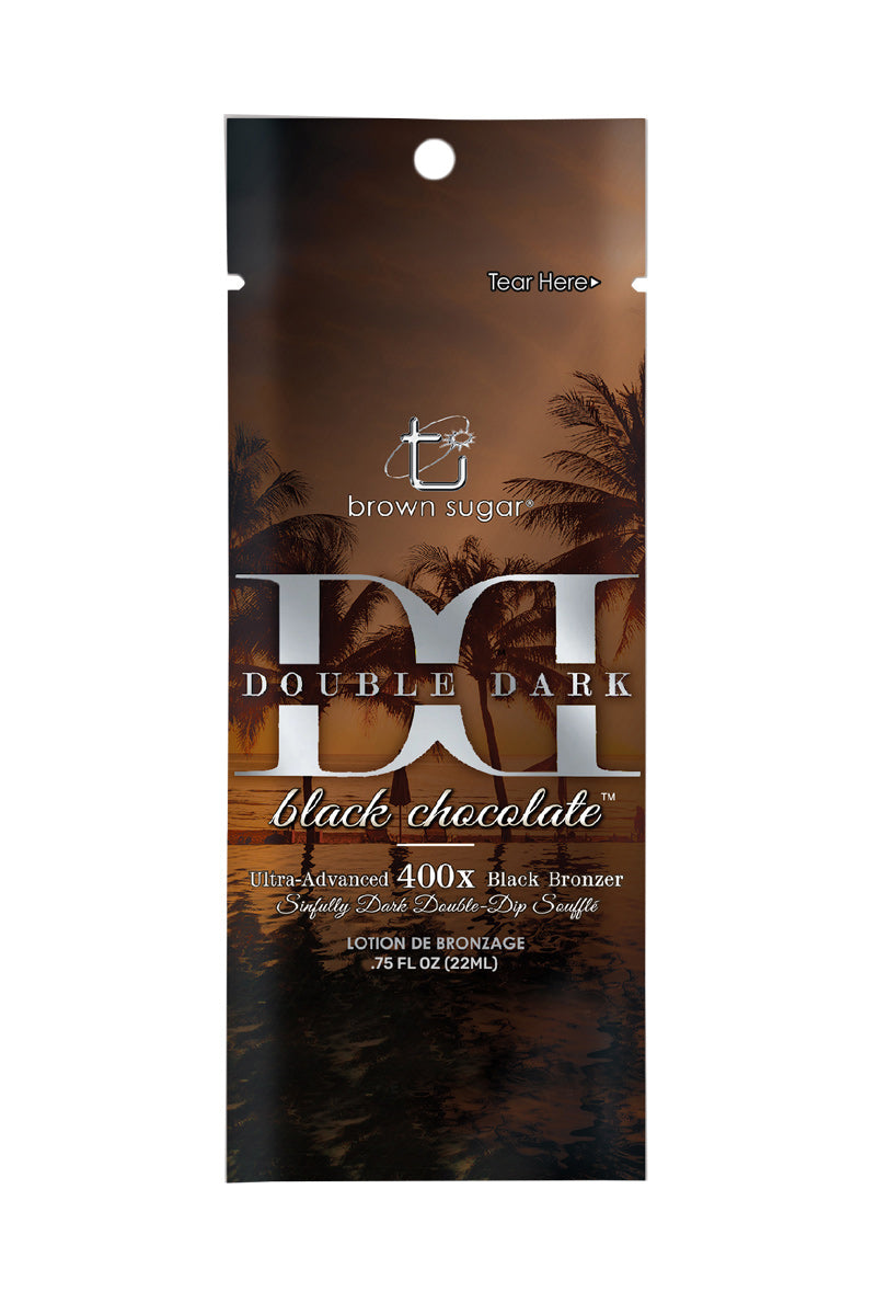 Cream for solarium Brown Sugar Double Dark Black Chocolate 400X with double bronzers, Shea Butter, Coconut for fast unbelievable tan and anti-aging effect, 22 ml