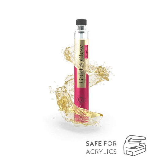 Single 7suns Gold & Glow Tingle tanning oil ampoule with splash