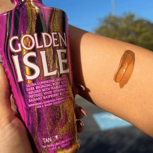 Ed Hardy Golden Isle Ultra Luminizing Shimmering lotion for solarium, Pearlescent Peptides, Vitamins, Raspberry Butter, 325 ml