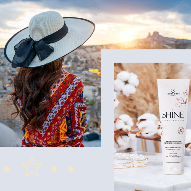 Lotion for solarium 7suns Shine Face Tan intensifier with ultra moisturising and skin protection, 75 ml