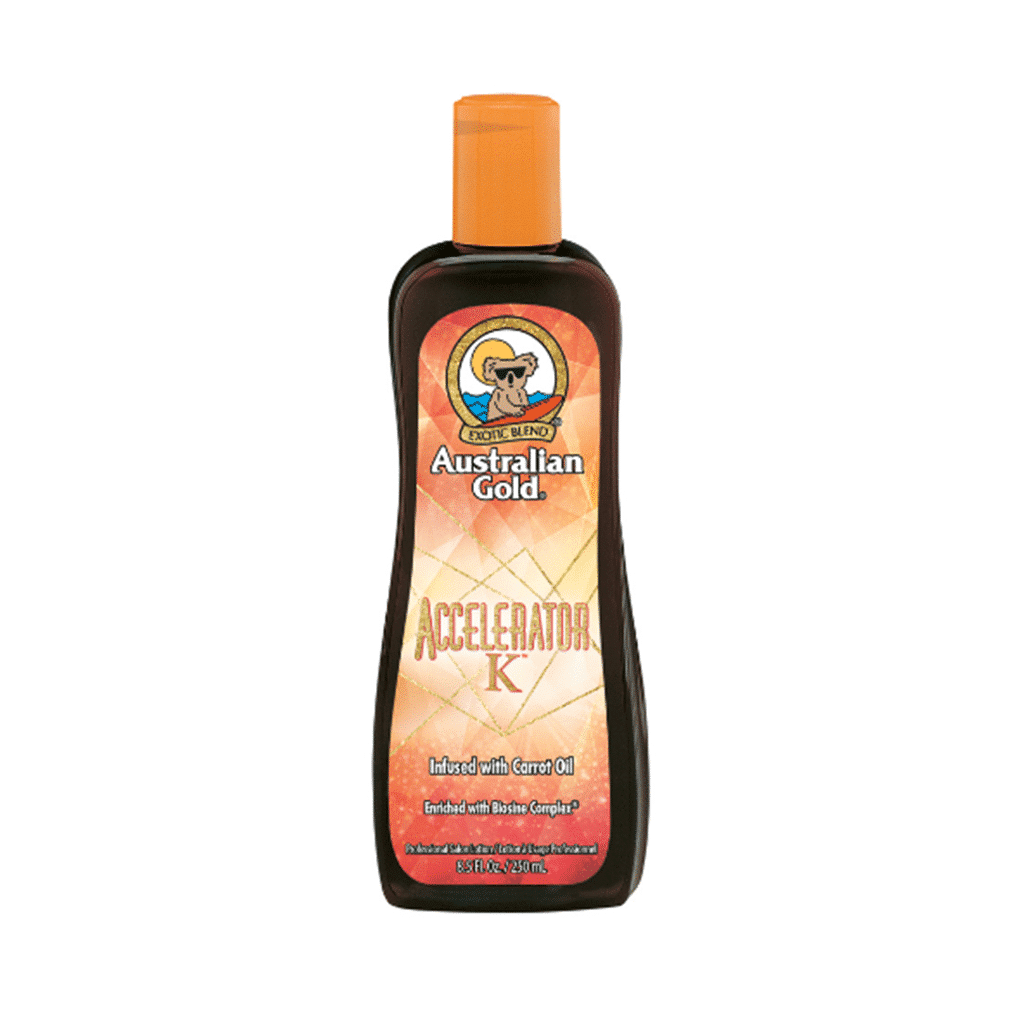 Australian Gold Accelerator K solarium lotion with carrot oil, 250ml bottle
