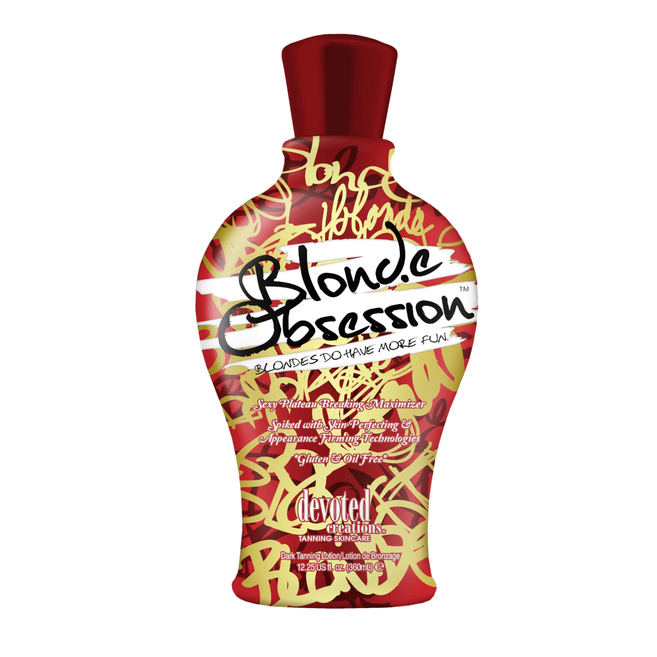 Lotion for solarium Devoted Creations Blonde Obsession, Sexy Plateau Breaking Maximizer for deep tan, youthful skin, 360 ml
