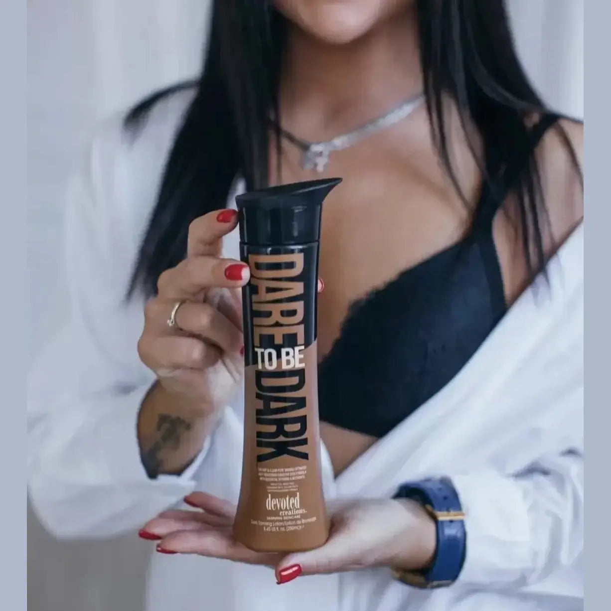 Lotion for solarium Devoted Creations Dare To Be Dark, tan optimizer with vitamins and nutrients, hypoallergenic, 250 ml