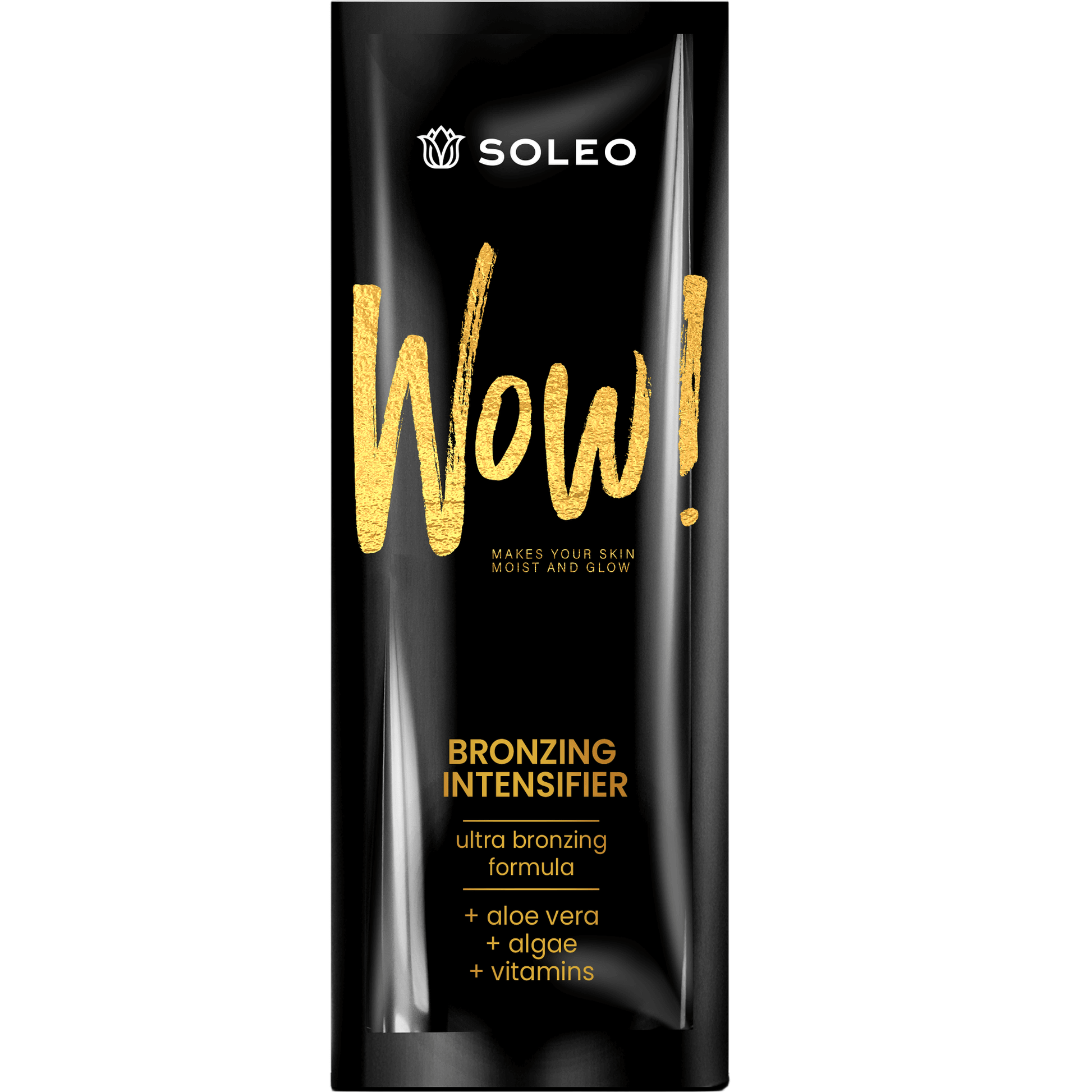 Shimmering cream for solarium Soleo WOW! for fast dark tan with glamour glow, 15 ml