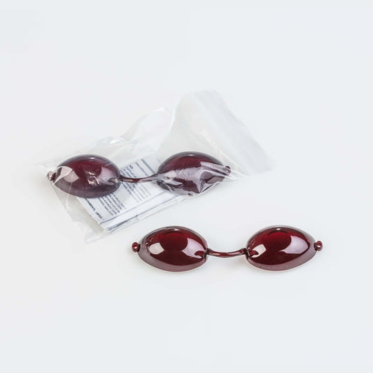 Solarium glasses for eye protection from UV spectrum, in a zip bag