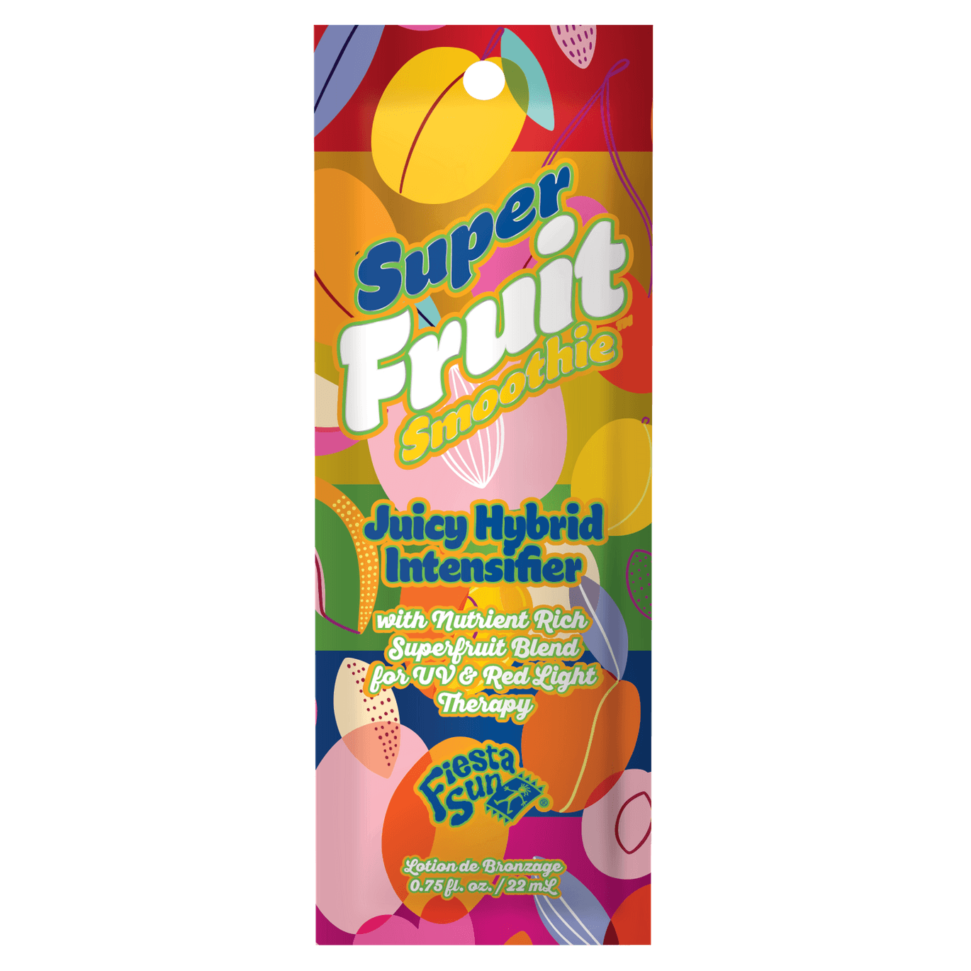 Fiesta Sun Super Fruit Smoothie tanning sachet for UV and red light therapy