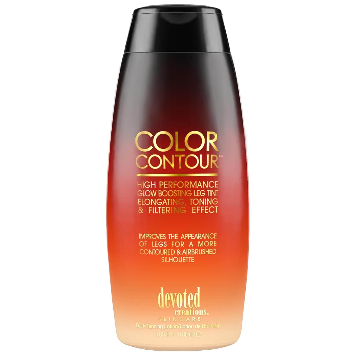Solarium lotion for legs Devoted Creations Color Contour, visible toning and tighting effect, 180 ml