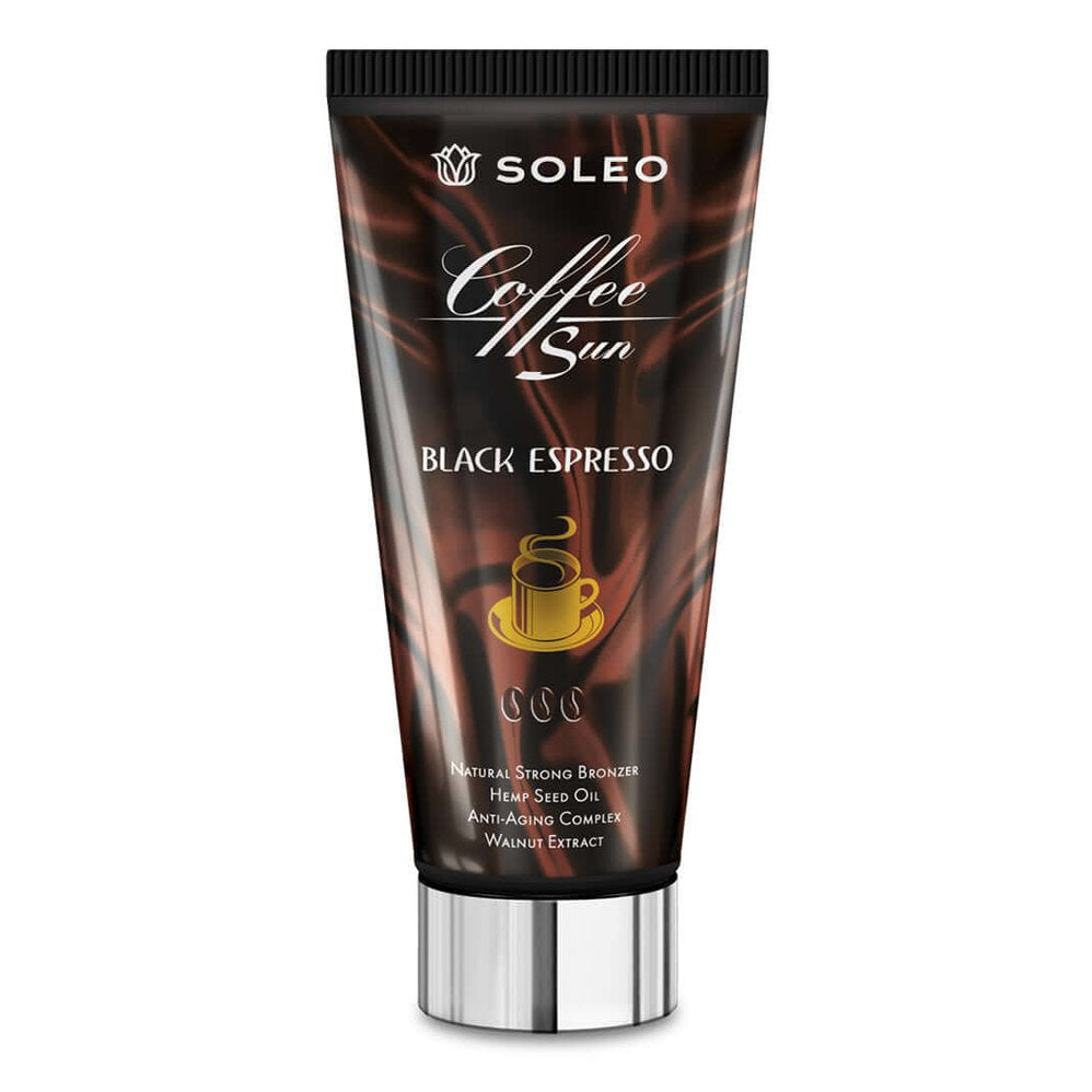 Soleo Coffee Sun Black Espresso strong lotion for solarium with walnut, 150 ml