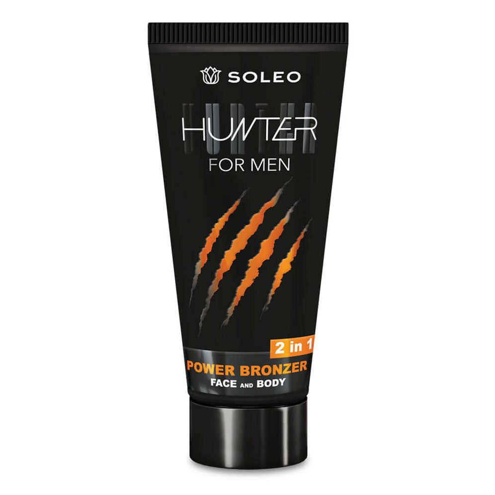 Soleo Hunter powerful bronzer and moisturizer for men for solarium, 150 ml