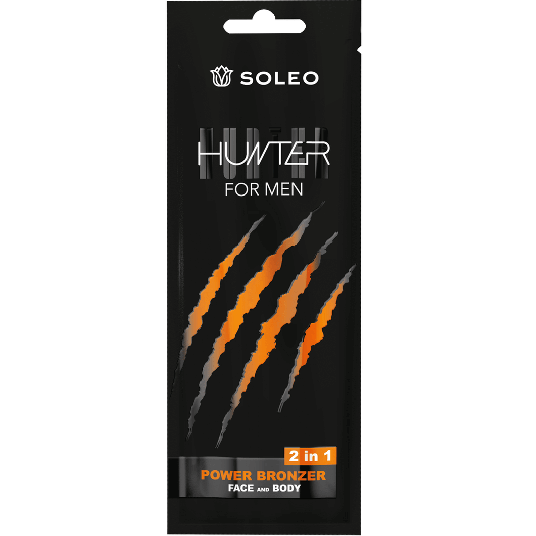 Soleo Hunter powerful bronzer and moisturizer for men for solarium, 15 ml