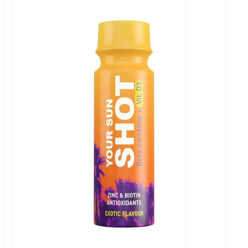 Soleo Your Sun SHOT Exotic tanning supplement drink with Beta-carotene and Vit D3 in 80 ml bottle