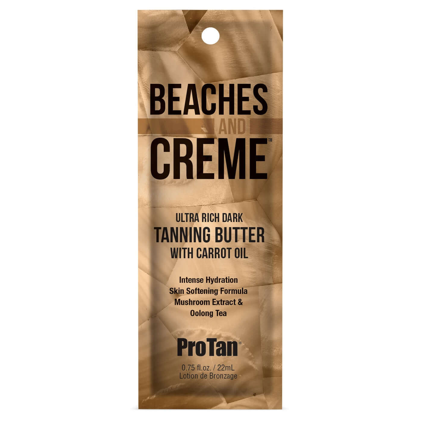 Pro Tan Beaches & Creme dark tanning butter sachet with carrot oil and shea butter